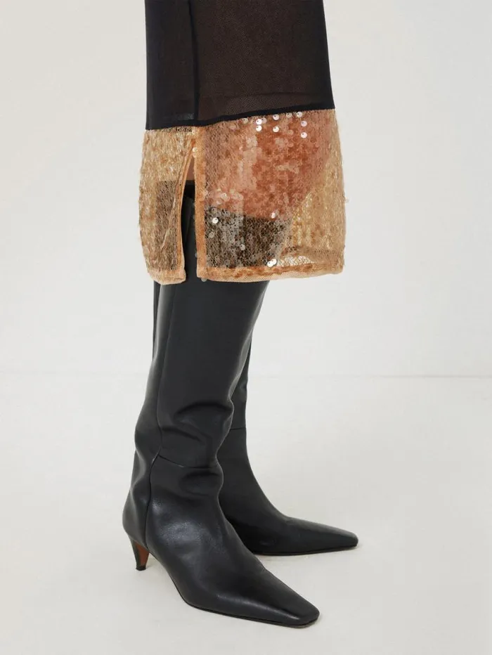 Sequin Mesh Skirt Black Women Jigsaw Party