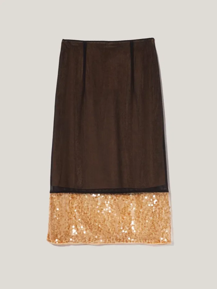 Sequin Mesh Skirt Black Women Jigsaw Party
