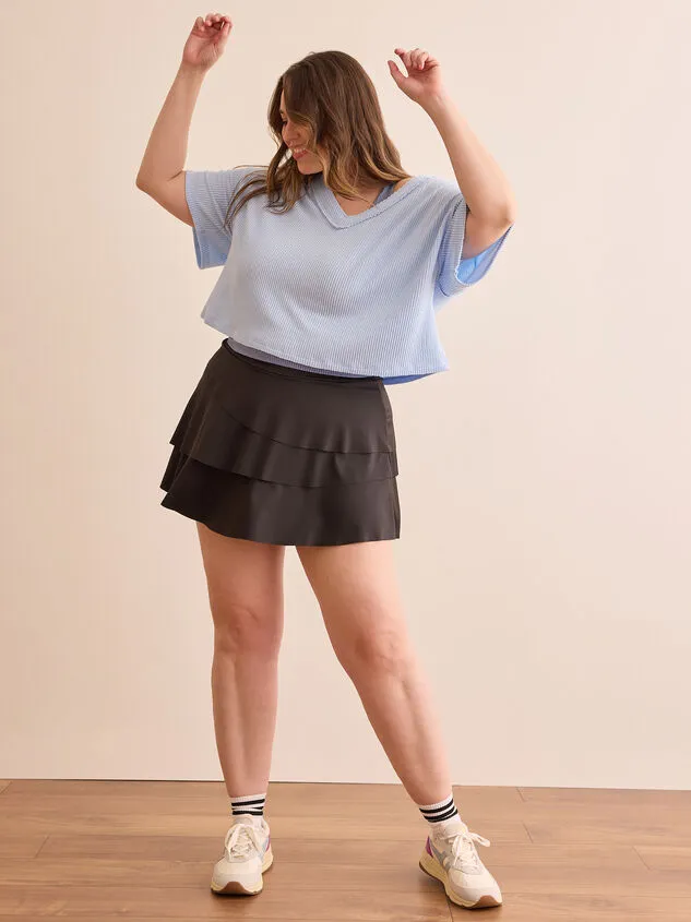 Shift Ruffle Tennis Skort Black Women Altar039d State Athleisure