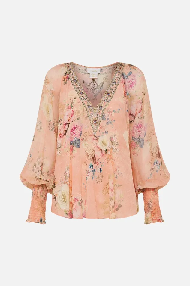SHIRRED CUFF BLOUSE THE JEWELLERY PALACE The Jewellery Palace Womens Camilla Blouses and Shirts