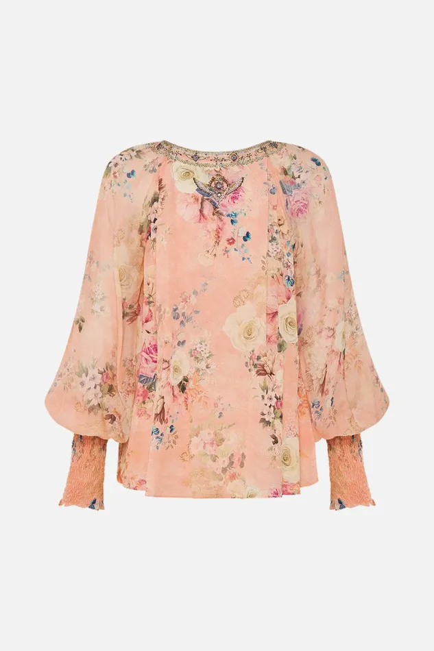 SHIRRED CUFF BLOUSE THE JEWELLERY PALACE The Jewellery Palace Womens Camilla Blouses and Shirts
