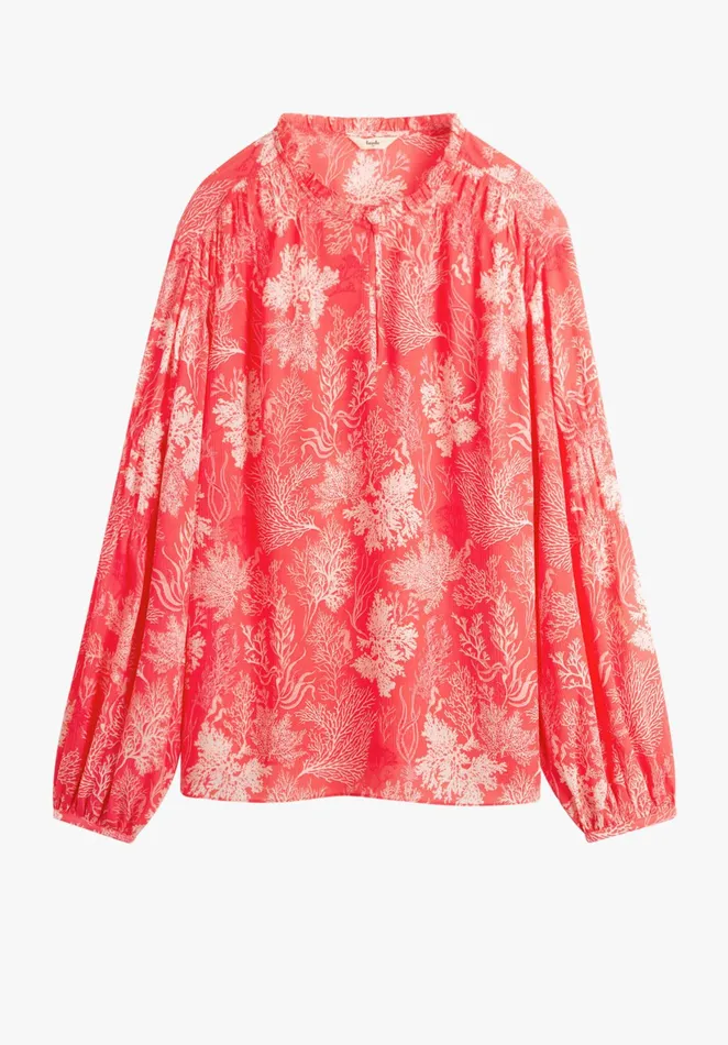 Shirts and Blouses Women Hush Althea Shirred Blouse Pink Coral Reef
