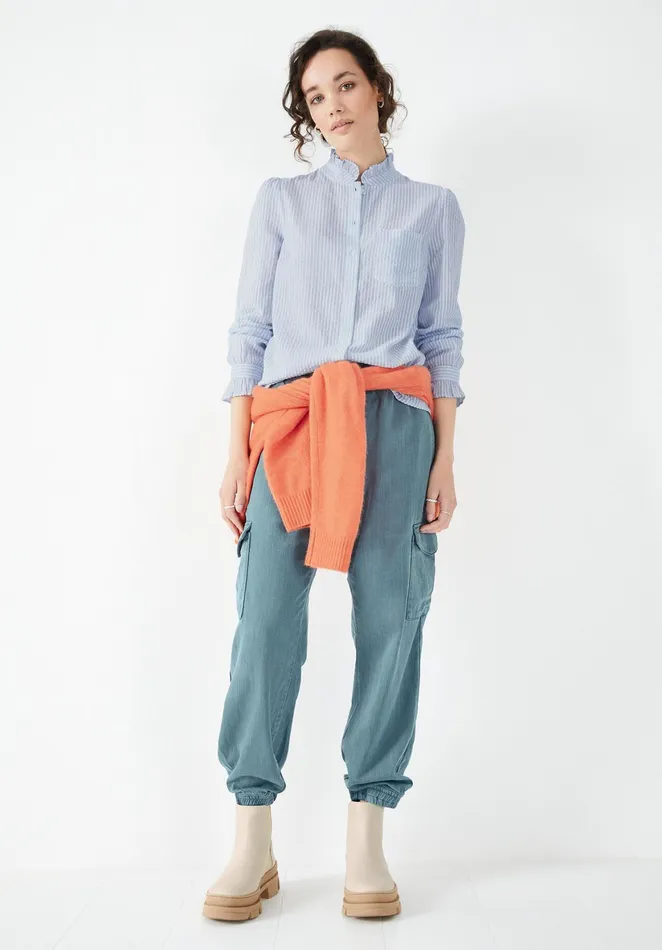 Shirts and Blouses Women Hush Florence Seersucker Shirt Soft Blue