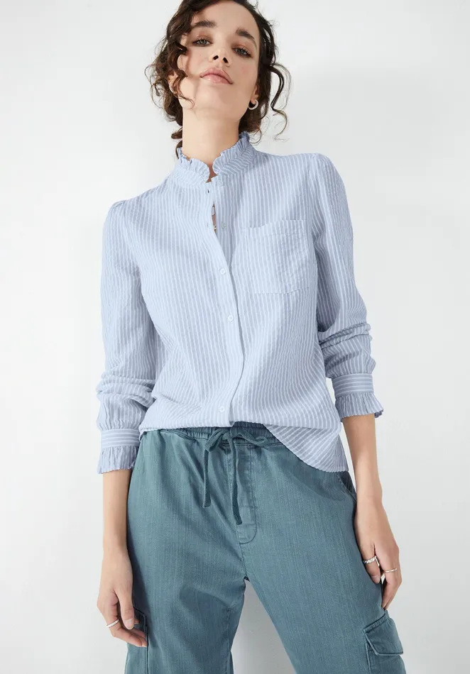 Shirts and Blouses Women Hush Florence Seersucker Shirt Soft Blue
