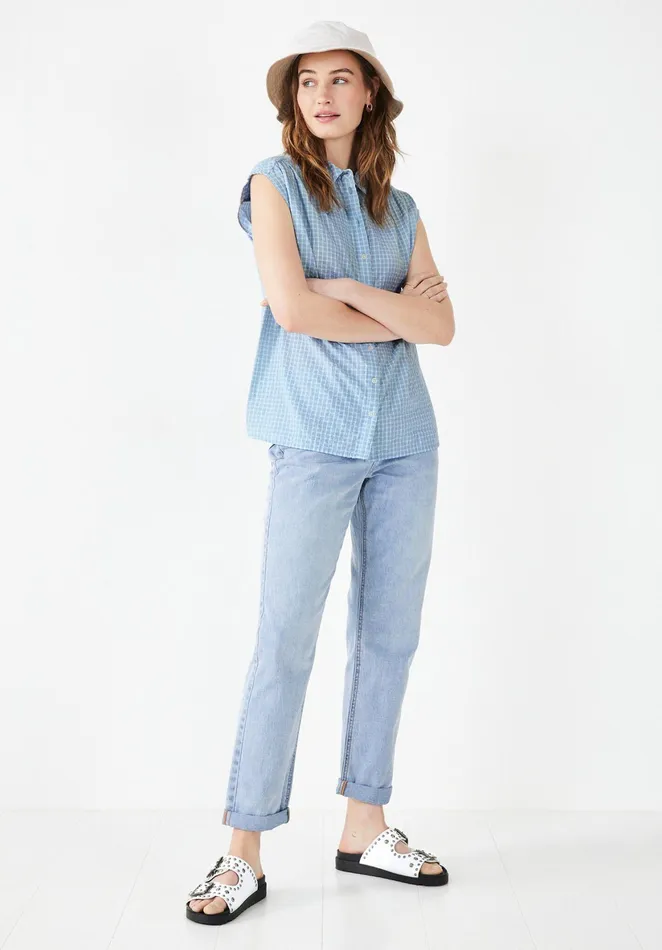 Shirts and Blouses Women Hush Selena Checked Shirt Blue