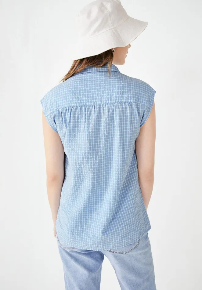 Shirts and Blouses Women Hush Selena Checked Shirt Blue