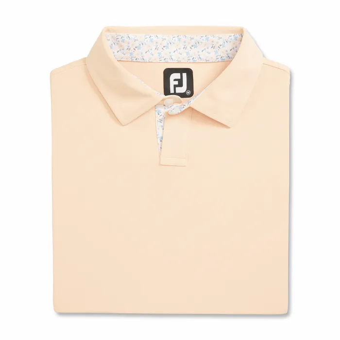Shirts Solid Pique Floral Trim FootJoy Men