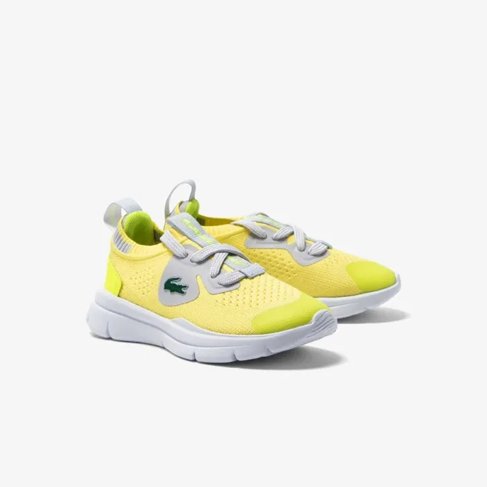 Shoes and Accessories Kids Lacoste Infants039 Run Spin Knit Sneakers Ylwlt Gry 382