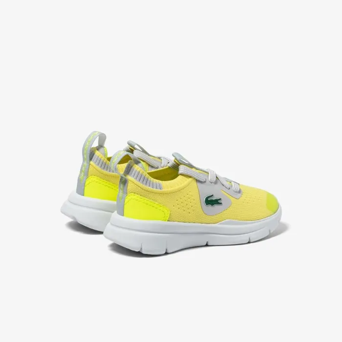 Shoes and Accessories Kids Lacoste Infants039 Run Spin Knit Sneakers Ylwlt Gry 382