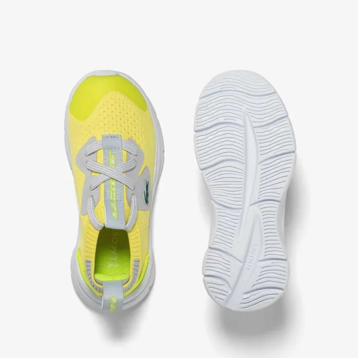 Shoes and Accessories Kids Lacoste Infants039 Run Spin Knit Sneakers Ylwlt Gry 382