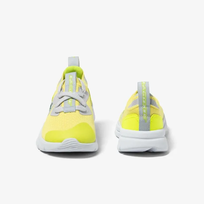 Shoes and Accessories Kids Lacoste Infants039 Run Spin Knit Sneakers Ylwlt Gry 382
