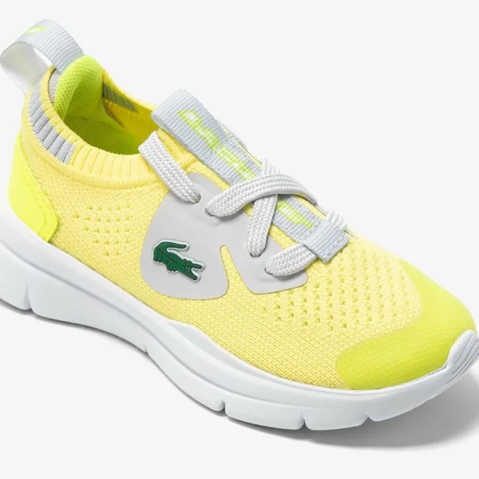 Shoes and Accessories Kids Lacoste Infants039 Run Spin Knit Sneakers Ylwlt Gry 382