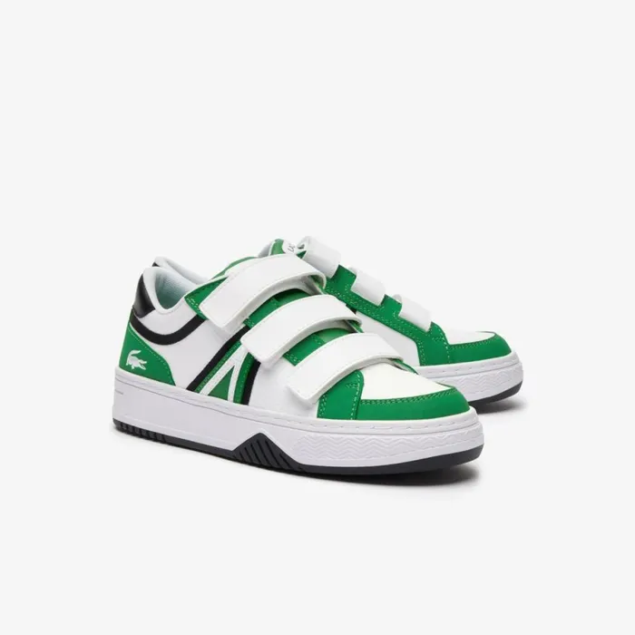 Shoes and Accessories Kids Lacoste Juniors L001 Sneakers Dk Grnwht 2d2
