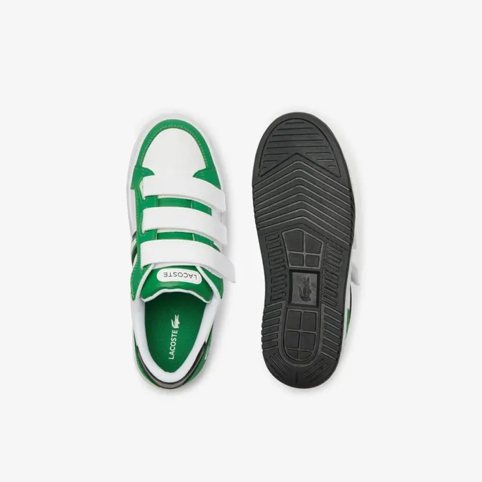 Shoes and Accessories Kids Lacoste Juniors L001 Sneakers Dk Grnwht 2d2