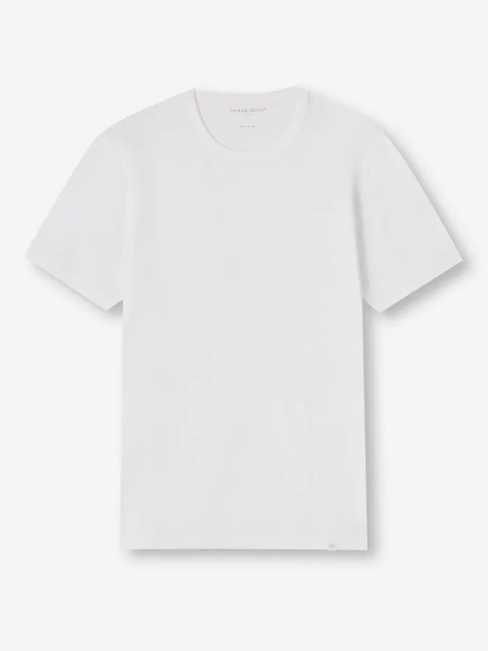 Short Sleeve TShirts Men Derek Rose TShirt Barny Pima Cotton White