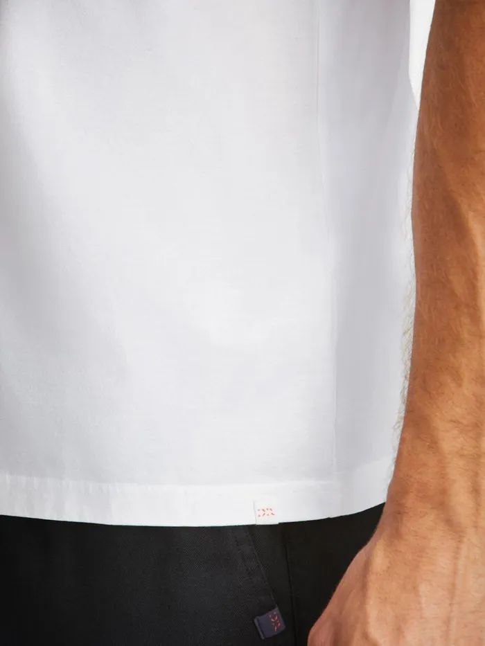 Short Sleeve TShirts Men Derek Rose TShirt Barny Pima Cotton White
