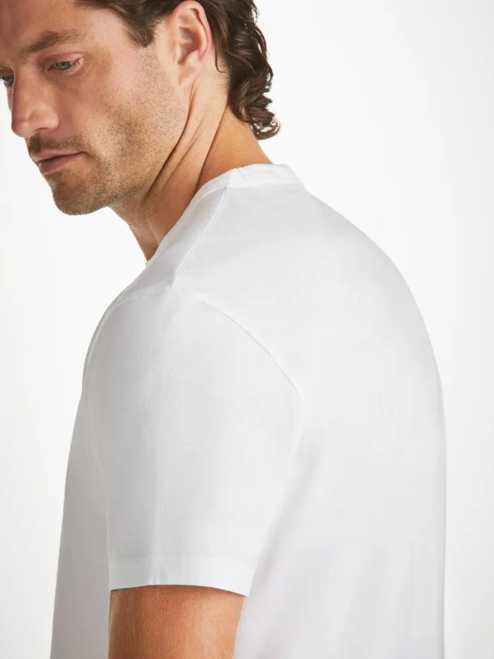 Short Sleeve TShirts Men Derek Rose TShirt Barny Pima Cotton White