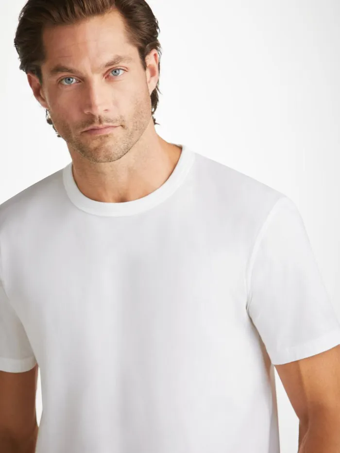Short Sleeve TShirts Men Derek Rose TShirt Barny Pima Cotton White
