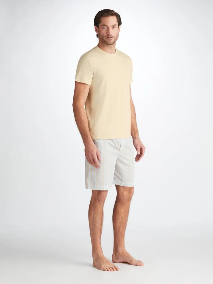 Short Sleeve TShirts Men Derek Rose TShirt Basel Micro Modal Stretch Ecru