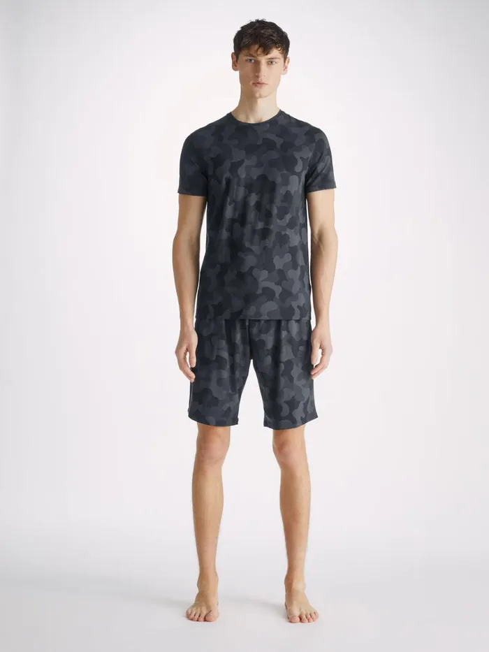 Short Sleeve TShirts Men Derek Rose TShirt London 11 Micro Modal Black