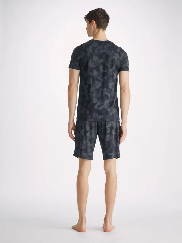 Short Sleeve TShirts Men Derek Rose TShirt London 11 Micro Modal Black