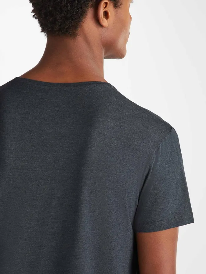 Short Sleeve TShirts Men Derek Rose TShirt Marlowe Micro Modal Stretch Anthracite