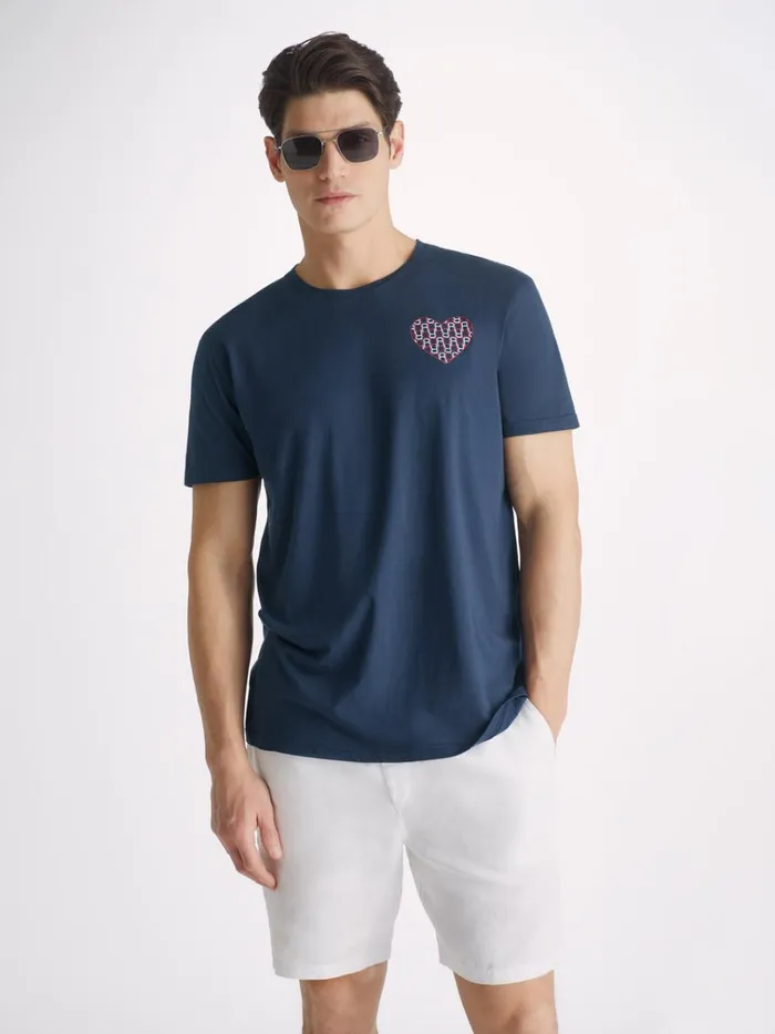 Short Sleeve TShirts Men Derek Rose TShirt Ripley 15 Pima Cotton Navy