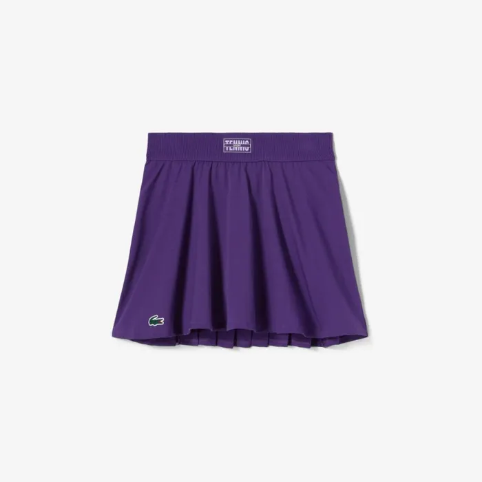 Shorts and Skirts Women Lacoste Women039s Pleated Back UltraDry Tennis Skirt Purple Ni9