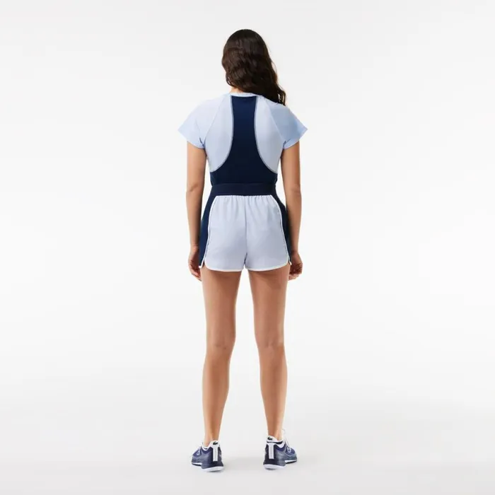 Shorts and Skirts Women Lacoste Women039s UltraDry Shorts Light Blue Navy Blue X1j