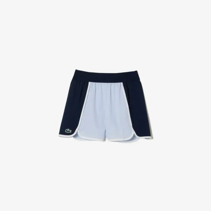 Shorts and Skirts Women Lacoste Women039s UltraDry Shorts Light Blue Navy Blue X1j