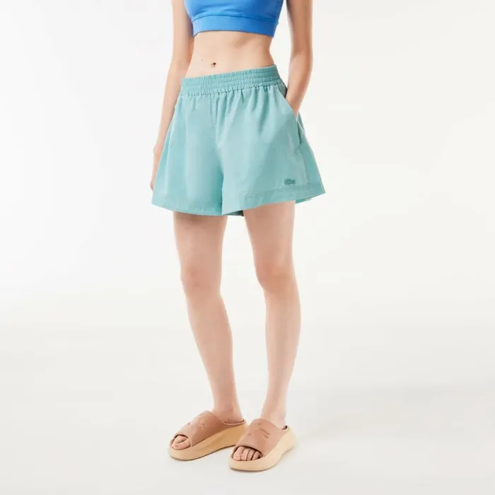 Shorts and Skirts Women Lacoste Womens Cotton Poplin Shorts Blue K98