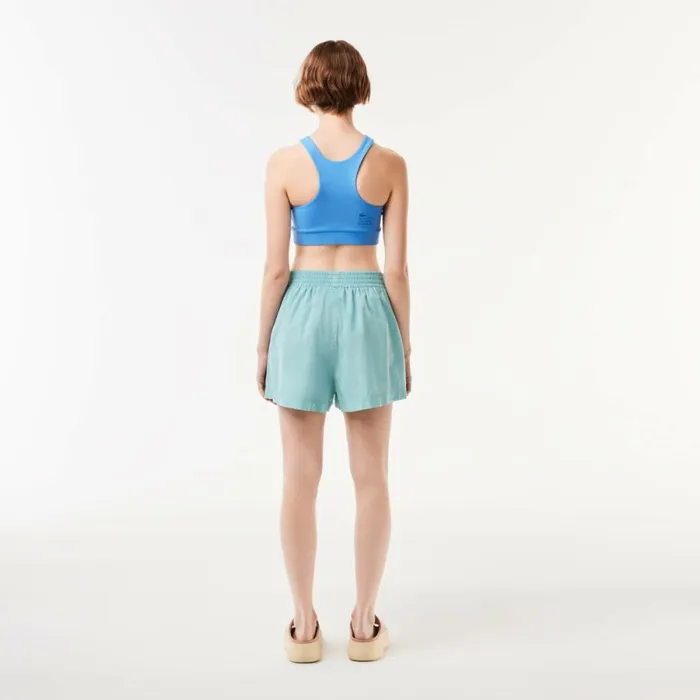 Shorts and Skirts Women Lacoste Womens Cotton Poplin Shorts Blue K98