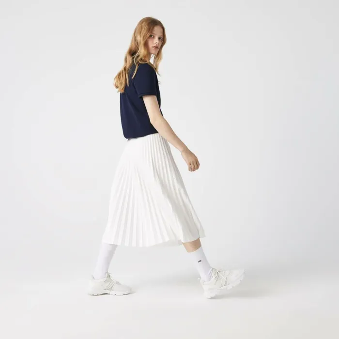 Shorts and Skirts Women Lacoste Womens Flowing Pleated Skirt White 70v