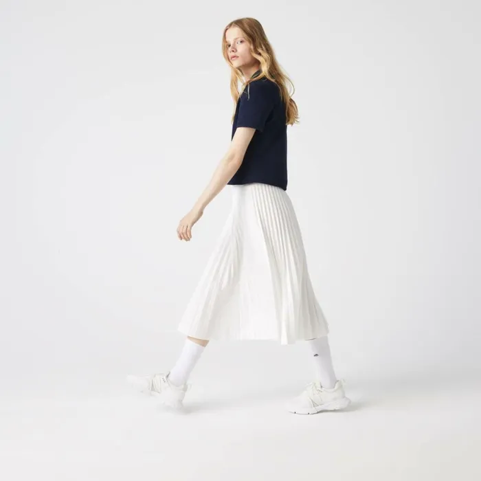 Shorts and Skirts Women Lacoste Womens Flowing Pleated Skirt White 70v