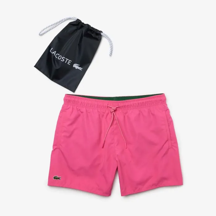 Shorts and Swim Men Lacoste Men039s Lightweight Swim Shorts Pink Green 9wx
