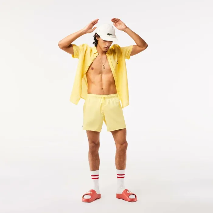 Shorts and Swim Men Lacoste Men039s Lightweight Swim Shorts Yellow Green 7sh