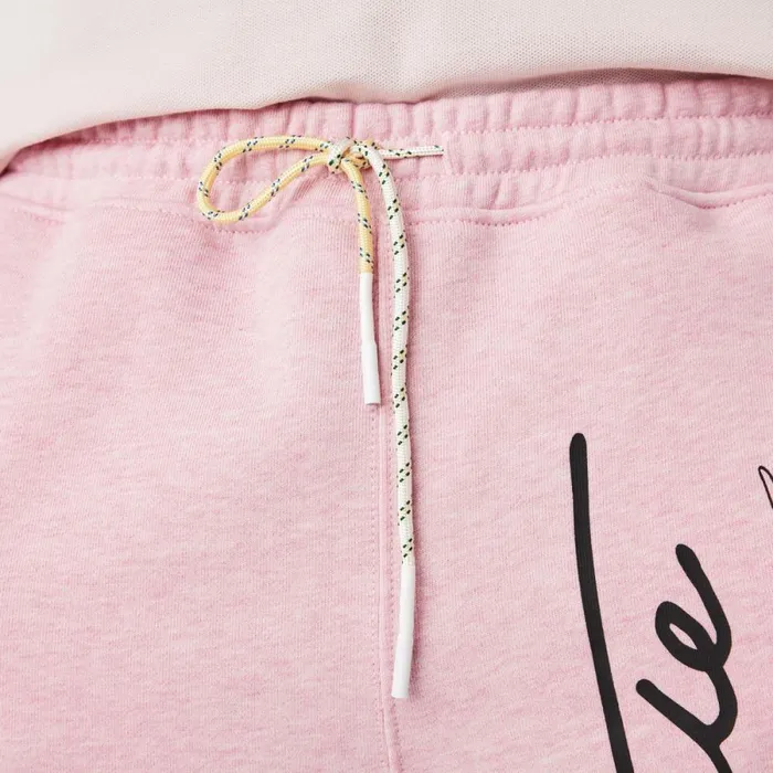 Shorts and Swim Men Lacoste Men039s Signature Print Cotton Fleece Shorts Pink Hcq