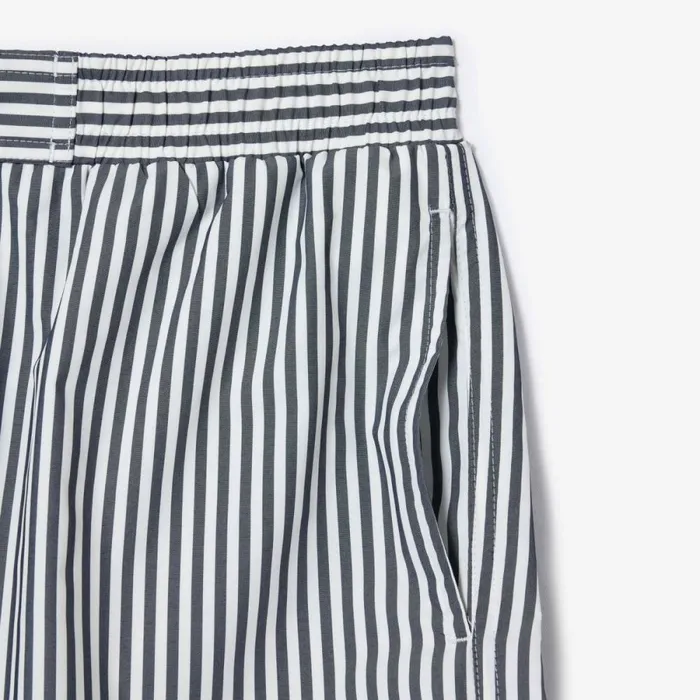 Shorts and Swim Men Lacoste Men039s Striped Swimming Trunks Navy Blue White Hhw
