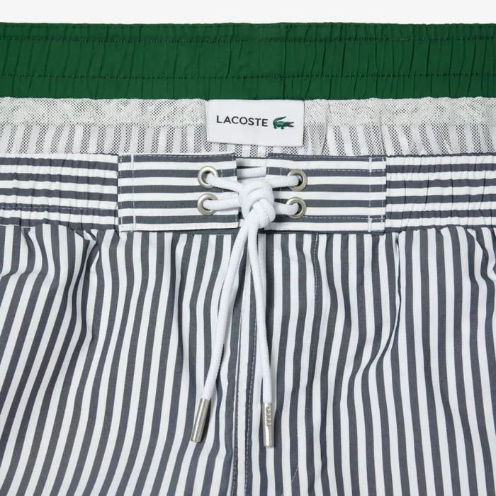 Shorts and Swim Men Lacoste Men039s Striped Swimming Trunks Navy Blue White Hhw