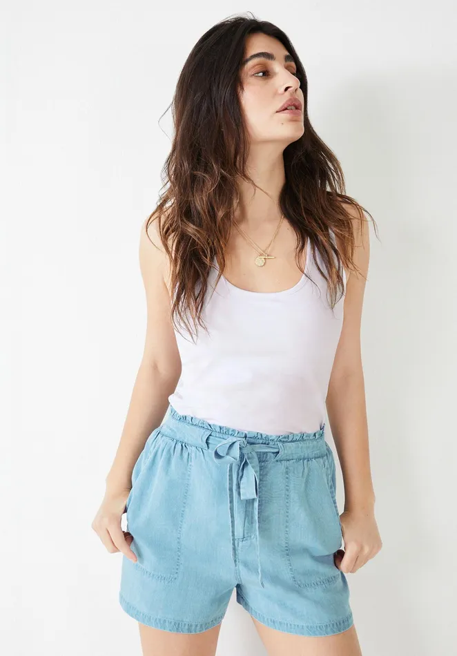 Shorts Women Hush Chambray Shorts Light Blue Authentic
