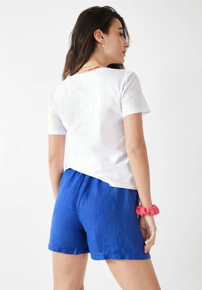 Shorts Women Hush Relaxed Washed Linen Shorts Bright Blue