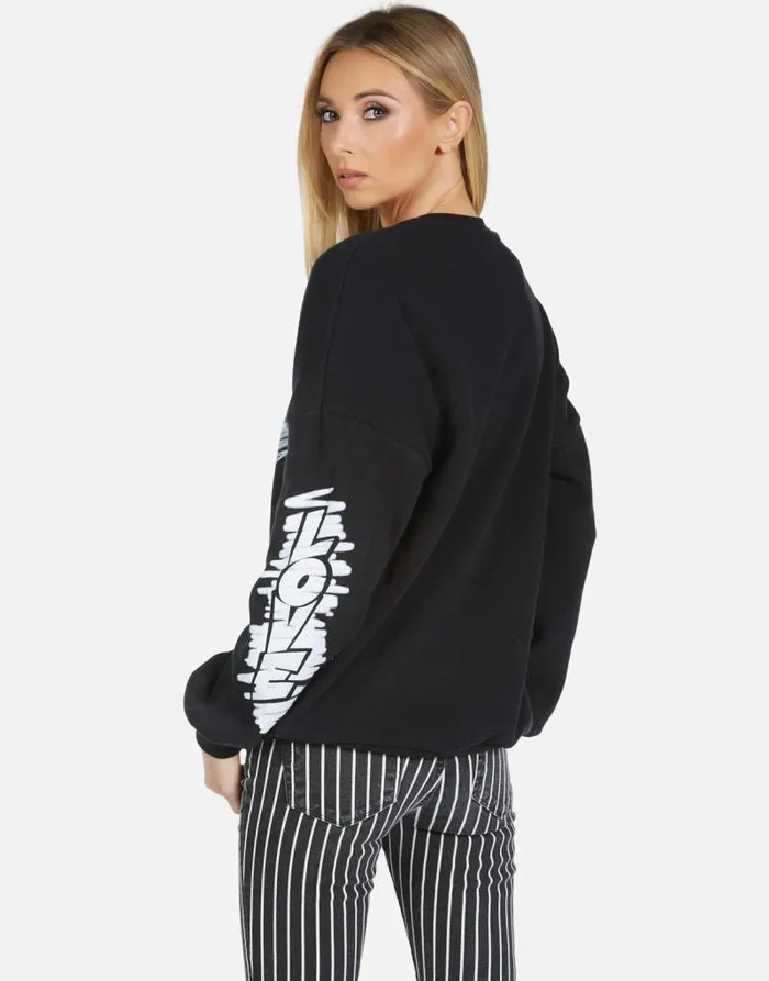 Sierra Scribble Lip Black Women Lauren Moshi Long Sleeve