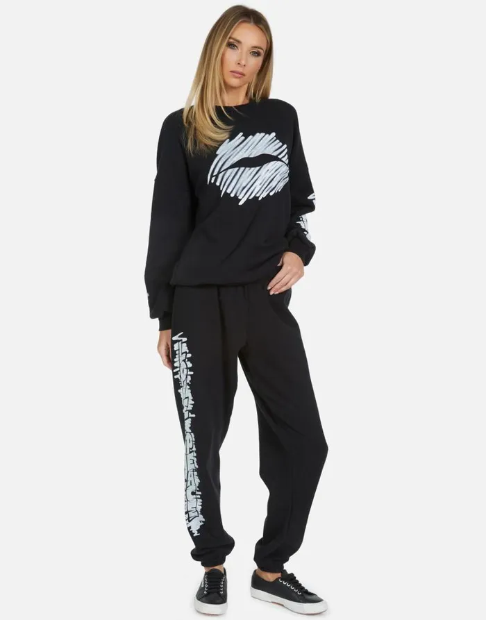 Sierra Scribble Lip Black Women Lauren Moshi Long Sleeve