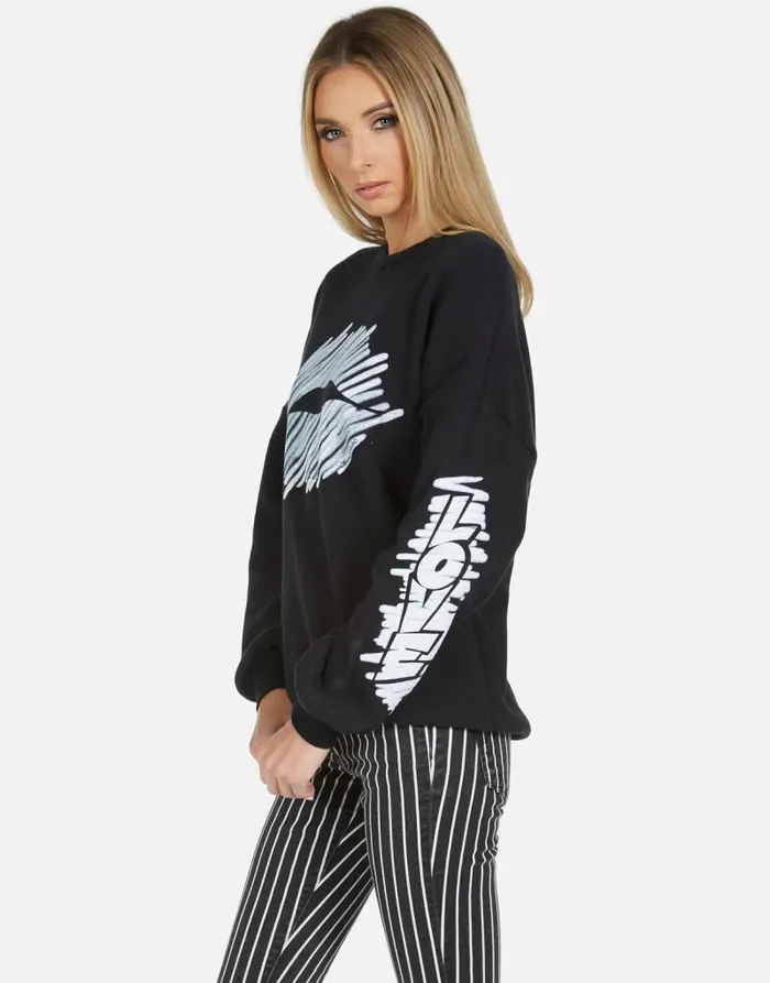 Sierra Scribble Lip Black Women Lauren Moshi Long Sleeve