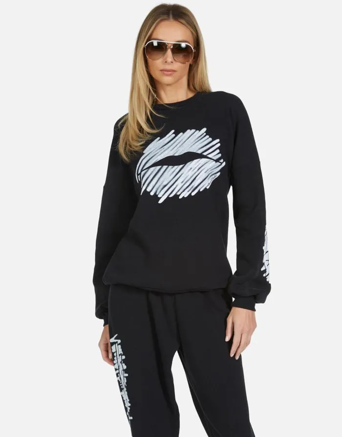 Sierra Scribble Lip Black Women Lauren Moshi Long Sleeve