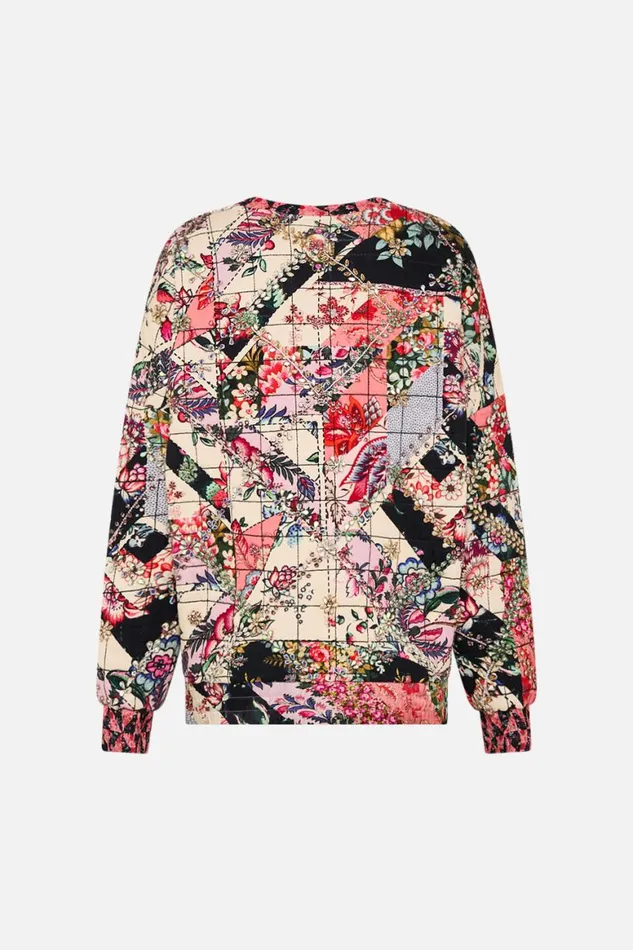SILK BAND DROPPED SHOULDER SWEATSHIRT PATCHWORK POETRY Patchwork Poetry Womens Camilla Knitwear