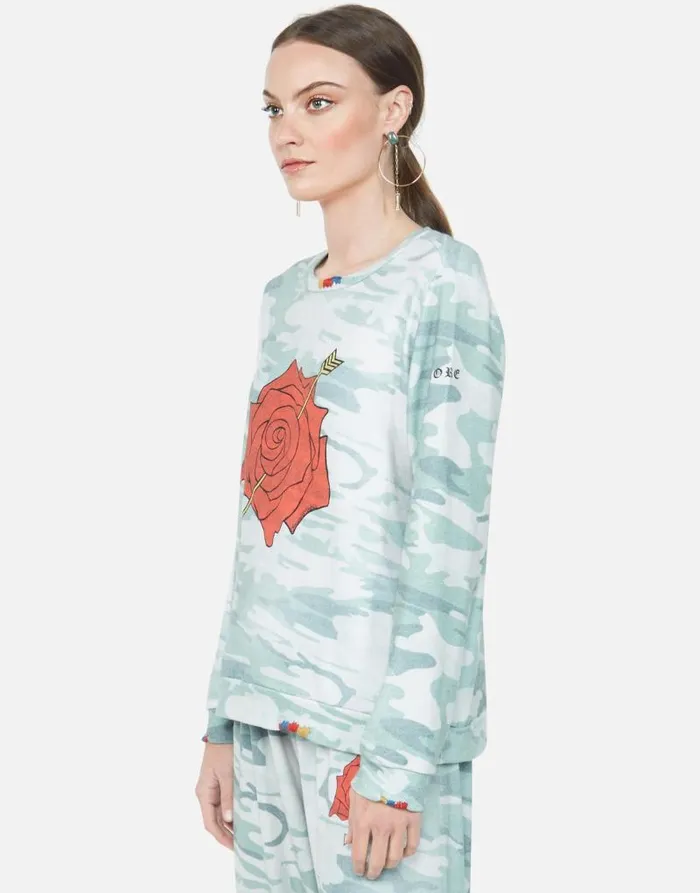 Simone Love More Rose Jade Camo Women Lauren Moshi Long Sleeve