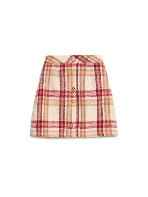 Sister Jane Bottoms Womenswear DREAM Claudette Check Mini Skirt Ruby Red