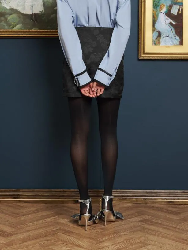 Sister Jane Bottoms Womenswear Gallery Rosette Mini Skirt Coal Black
