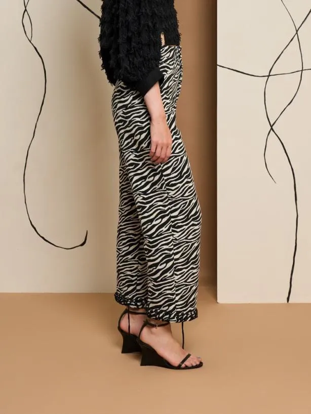 Sister Jane Bottoms Womenswear Ghospell Stevie Zebra Trousers Downtown Brown